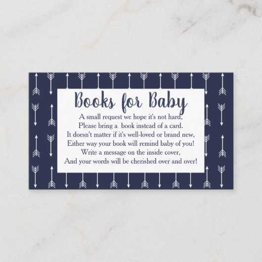 モダング素朴レイ&ネイビー鹿ブックリクエスト エンクロージャーカード (正面)