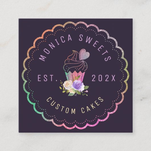 モダンケエレガントーカリー スクエア名刺 (正面)