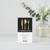 モダンケータリング白黒名刺 名刺 (スタンド正面)