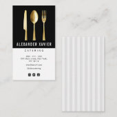 モダンケータリング白黒名刺 名刺 (正面/裏面)