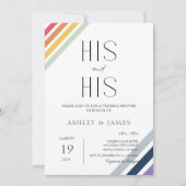 モダンゲイの結婚カップルが彼と彼のLGBTQをシャワー 招待状 (正面)