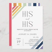 モダンゲイの結婚カップルが彼と彼のLGBTQをシャワー 招待状 (正面/裏面)