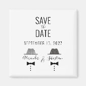 モダンゲイウェディング保存日付招待状 マグネット (正面)