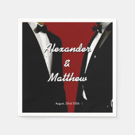 モダンゲイウェディング 赤 コクテル スタンダードカクテルナプキン