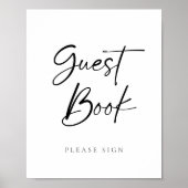 モダンゲストブックのスクリプ結婚ト ポスター (正面)