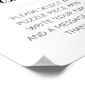 モダンゲストブックパズル結婚のサイン ポスター (角)