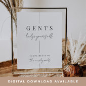 モダンゲント結婚のバスルームのバスケットサイン ポスター