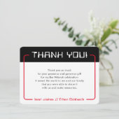 モダンゲーミ感謝していングバー（ユダヤ教の）バル・ミツバー黒クール赤 サンキューカード (スタンド正面)