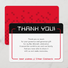 モダンゲーミ感謝していングバー（ユダヤ教の）バル・ミツバー黒クール赤 サンキューカード