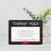 モダンゲーミ感謝していングバー（ユダヤ教の）バル・ミツバー黒クール赤 サンキューカード (スタンド正面)