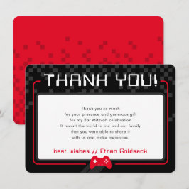 モダンゲーミ感謝していングバー（ユダヤ教の）バル・ミツバー黒クール赤 サンキューカード