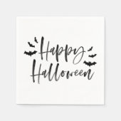 モダンコウモリ ハッピーハロウィン スタンダードカクテルナプキン (正面)