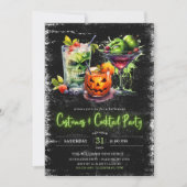 モダンコスチューム&カクテルネオンハローウィンパーティ 招待状 (正面)