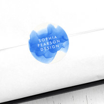 モダンコバルトブルー水彩ブロ