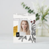 モダンコラージュオーダーメイド写真30歳の誕生日 ポストカード (スタンド正面)