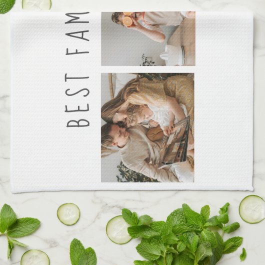 モダンコラージュ写真と最高の家族の今までギフト最高のを集める キッチンタオル (折り畳み)