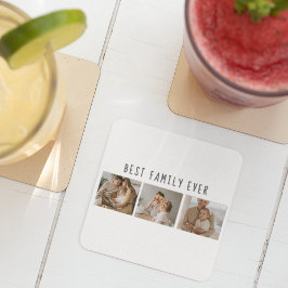 モダンコラージュ写真と最高の家族の今までギフト最高のを集める スクエアペーパーコースター