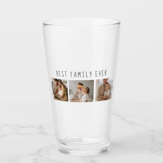 モダンコラージュ写真と最高の家族の今までギフト最高のを集める タンブラーグラス (正面)