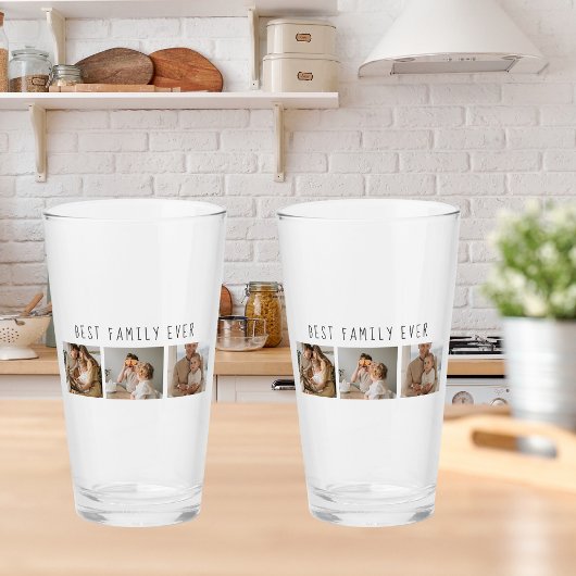 モダンコラージュ写真と最高の家族の今までギフト最高のを集める タンブラーグラス