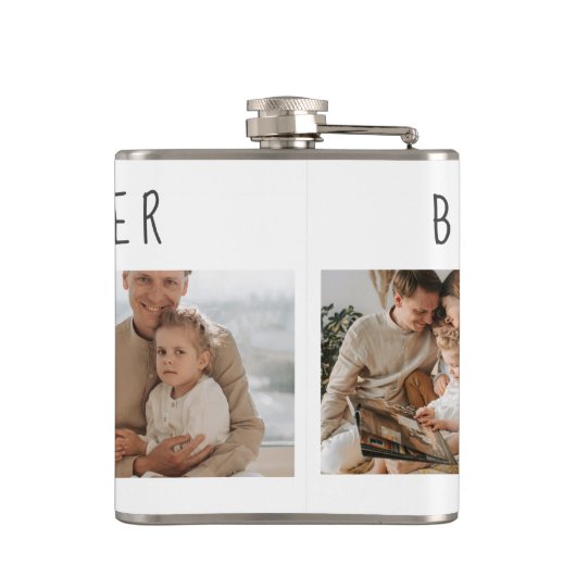 モダンコラージュ写真と最高の家族の今までギフト最高のを集める フラスク (裏面)