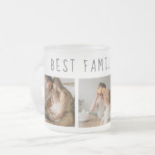 モダンコラージュ写真と最高の家族の今までギフト最高のを集める フロストグラスマグカップ (正面左)