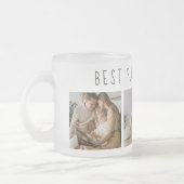 モダンコラージュ写真と最高の家族の今までギフト最高のを集める フロストグラスマグカップ (左)