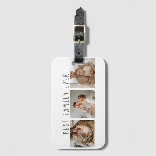 モダンコラージュ写真と最高の家族の今までギフト最高のを集める ラゲッジタグ (正面縦)
