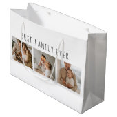 モダンコラージュ写真と最高の家族の今までギフト最高のを集める ラージペーパーバッグ (正面アングル)