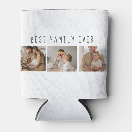 モダンコラージュ写真と最高の家族の今までギフト最高のを集める 缶クーラー (正面)