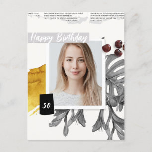 モダンコラージュ オーダーメイド フォト 30歳 誕生日 ポストカード