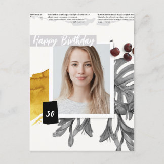 モダンコラージュ オーダーメイド フォト 30歳 誕生日 ポストカード