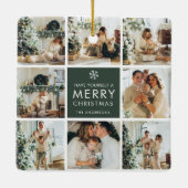 モダンコラージュ“Merry Christmas”複数写真 セラミックオーナメント (裏面)