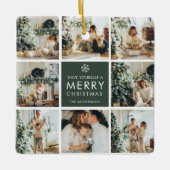モダンコラージュ“Merry Christmas”複数写真 セラミックオーナメント (正面)