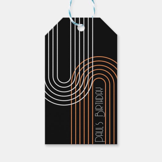 モダンコンテンポラリーアーチラインアートミニマルギフトラベル ギフトタグ (正面)