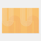 モダンコンテンポラリーアーチラインアートミニマルギフトラベル ラッピングペーパーシート (正面3)