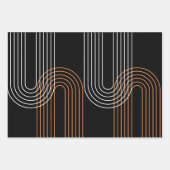 モダンコンテンポラリーアーチラインアートミニマルギフトラベル ラッピングペーパーシート (正面2)