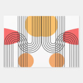 モダンコンテンポラリーアーチラインアートミニマル抽象芸術 ラッピングペーパーシート (正面3)