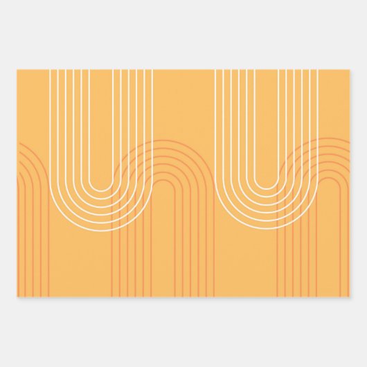 モダンコンテンポラリーアーチラインアートミニマル抽象芸術 ラッピングペーパーシート (正面2)