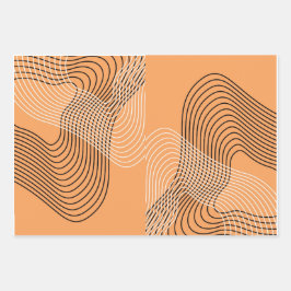 モダンコンテンポラリーアーチラインアートミニマル抽象芸術 ラッピングペーパーシート