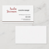 モダンコンテンポラリーエレガント白赤灰色 名刺 (正面/裏面)