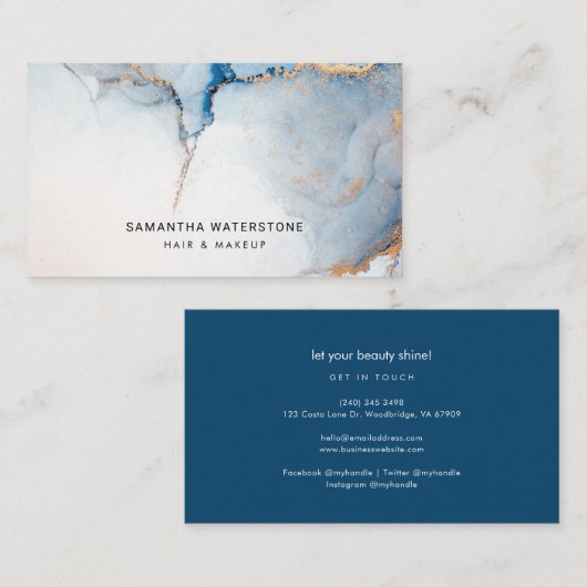 モダンコンテンポラリーエレガント美しいカスタム 名刺 (正面/裏面)