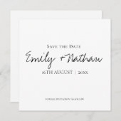 モダンコンテンポラリークラシック白黒結婚ズ セーブザデート (正面/裏面)