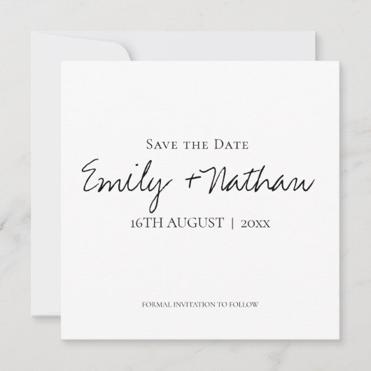 モダンコンテンポラリークラシック白黒結婚ズ セーブザデート (正面)