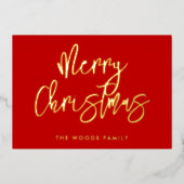 モダンコンテンポラリークリスマス 箔シーズンカード (正面)