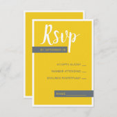 モダンコンテンポラリーグレー結婚ミニマル 出欠カード (正面/裏面)