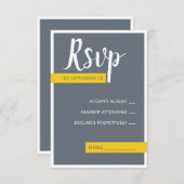 モダンコンテンポラリーグレー結婚ミニマル 出欠カード (正面/裏面)