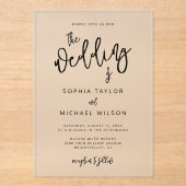 モダンコンテンポラリースクリプ結婚ト アクリル招待状 (正面)