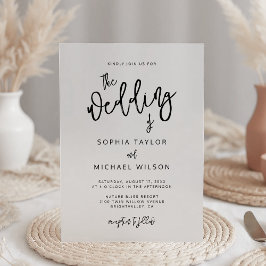 モダンコンテンポラリースクリプ結婚ト アクリル招待状