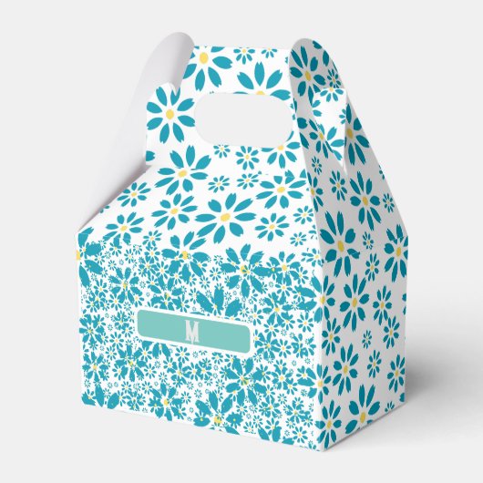 モダンコンテンポラリーデイジー花イニシャル フェイバーボックス (正面サイド)