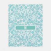 モダンコンテンポラリーデイジー花イニシャル フリースブランケット (正面)